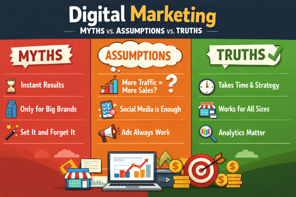 digital marketing myths, assumptions, truths